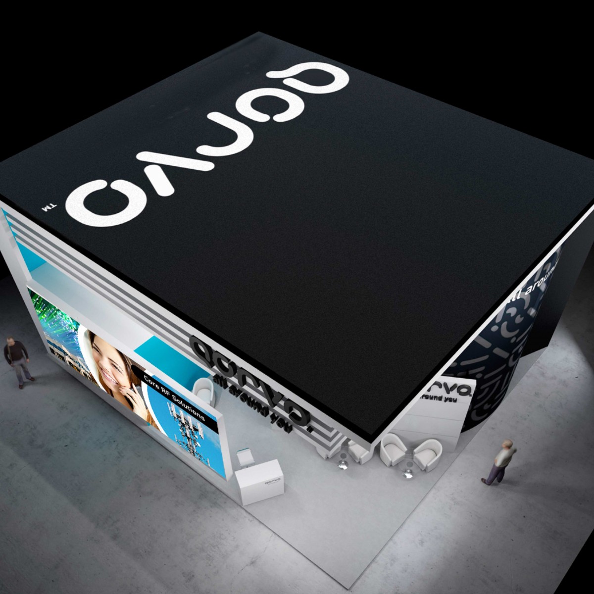 Qorvo Mobile World Congress booth aerial view