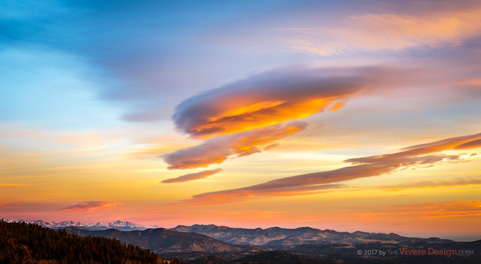 The Vivere Design Team Office Window View -- Sunrise Lenticular Clouds